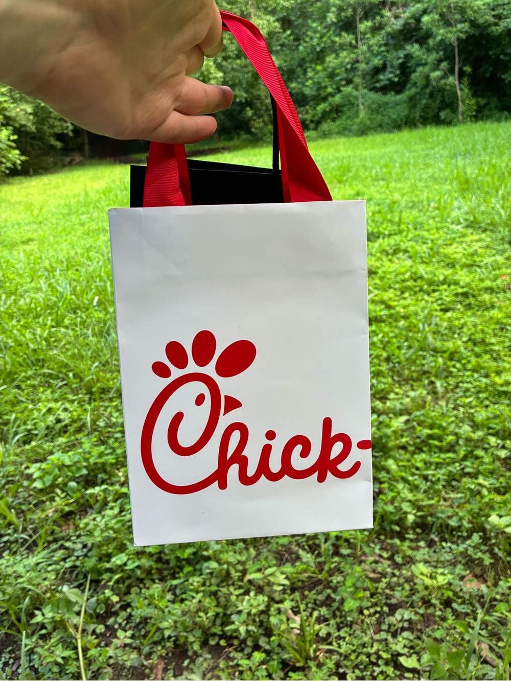 Chickfila Branded White Gift Bag with Red Logo